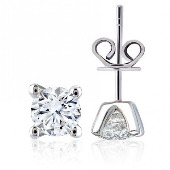 Обеци бяло злато с диаманти 1.00 карата